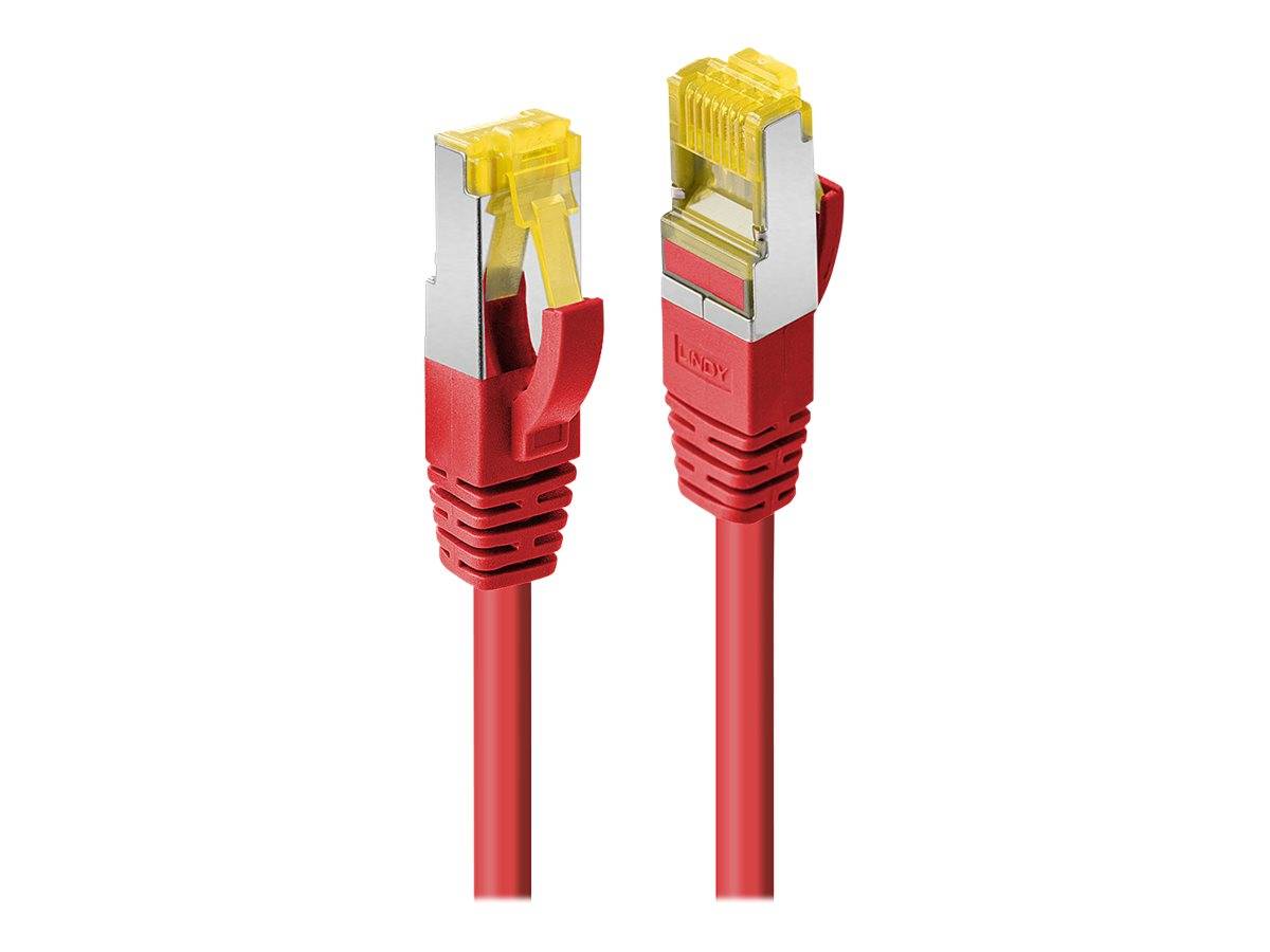LINDY 47293 RJ45 Netzwerkkabel, Patchkabel CAT 6a (Rohkabel CAT 7) S/FTP 1.50 m Rot mit Rastnasenschutz 1 St.