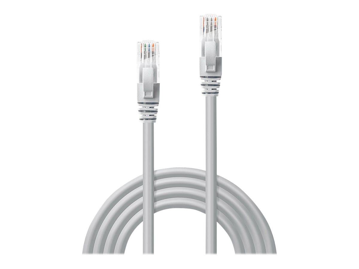 LINDY 48002 RJ45 Netzwerkkabel, Patchkabel CAT 6 U/UTP 1.00 m Grau 1 St.