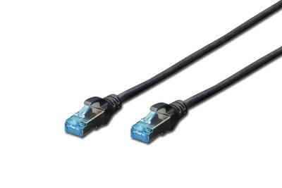 Digitus DK-1532-005/BL RJ45 Netzwerkkabel, Patchkabel CAT 5e SF/UTP 0.50 m Schwarz verdrillte Paare 1 St.