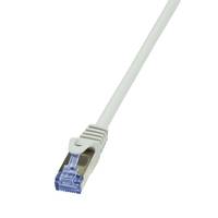 LogiLink CQ4022S RJ45 Netzwerkkabel, Patchkabel S/FTP 0.50 m Grau vergoldete Steckkontakte, Flammwidrig, mit Rastnasenschutz 1 St.