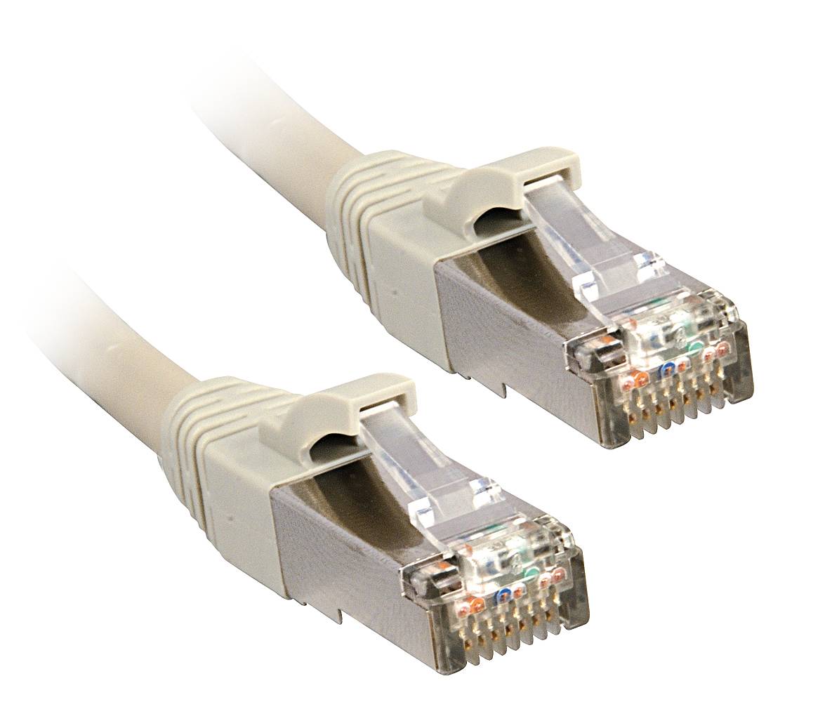 LINDY 47244 RJ45 Netzwerkkabel, Patchkabel CAT 6 F/UTP 2.00 m Grau mit Rastnasenschutz 1 St.