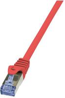 LogiLink CQ3064S RJ45 Netzwerkkabel, Patchkabel CAT 6a S/FTP 3.00 m Rot Flammwidrig, mit Rastnasenschutz 1 St.