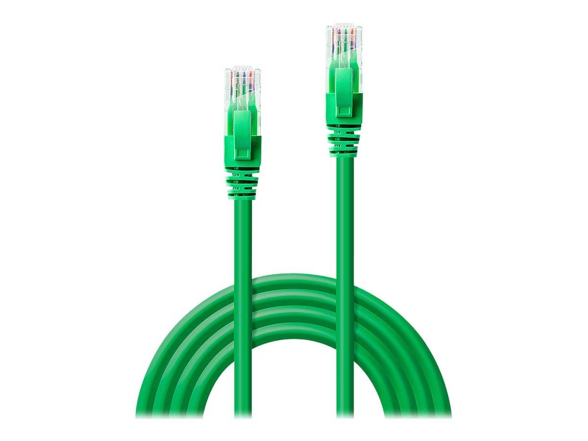 LINDY 48048 RJ45 Netzwerkkabel, Patchkabel CAT 6 U/UTP 2.00 m Grün mit Rastnasenschutz 1 St.