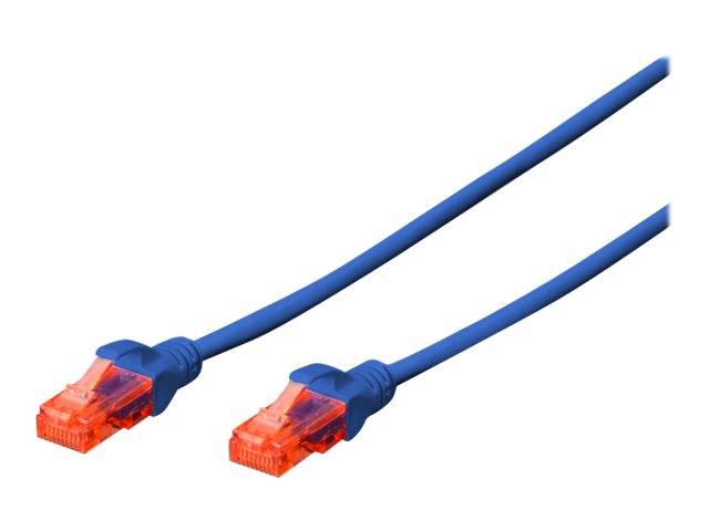 Digitus DK-1617-005/B RJ45 Netzwerkkabel, Patchkabel CAT 6 U/UTP 0.50 m Blau Halogenfrei, verdrillte Paare 1 St.