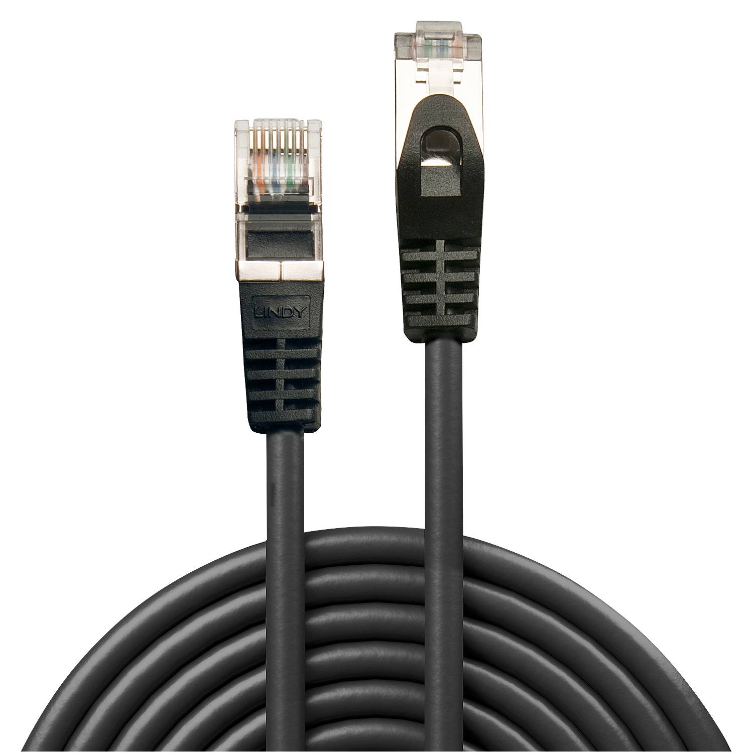 LINDY 48380 RJ45 Netzwerkkabel, Patchkabel CAT 5e F/UTP 0.50 m Schwarz 1 St.
