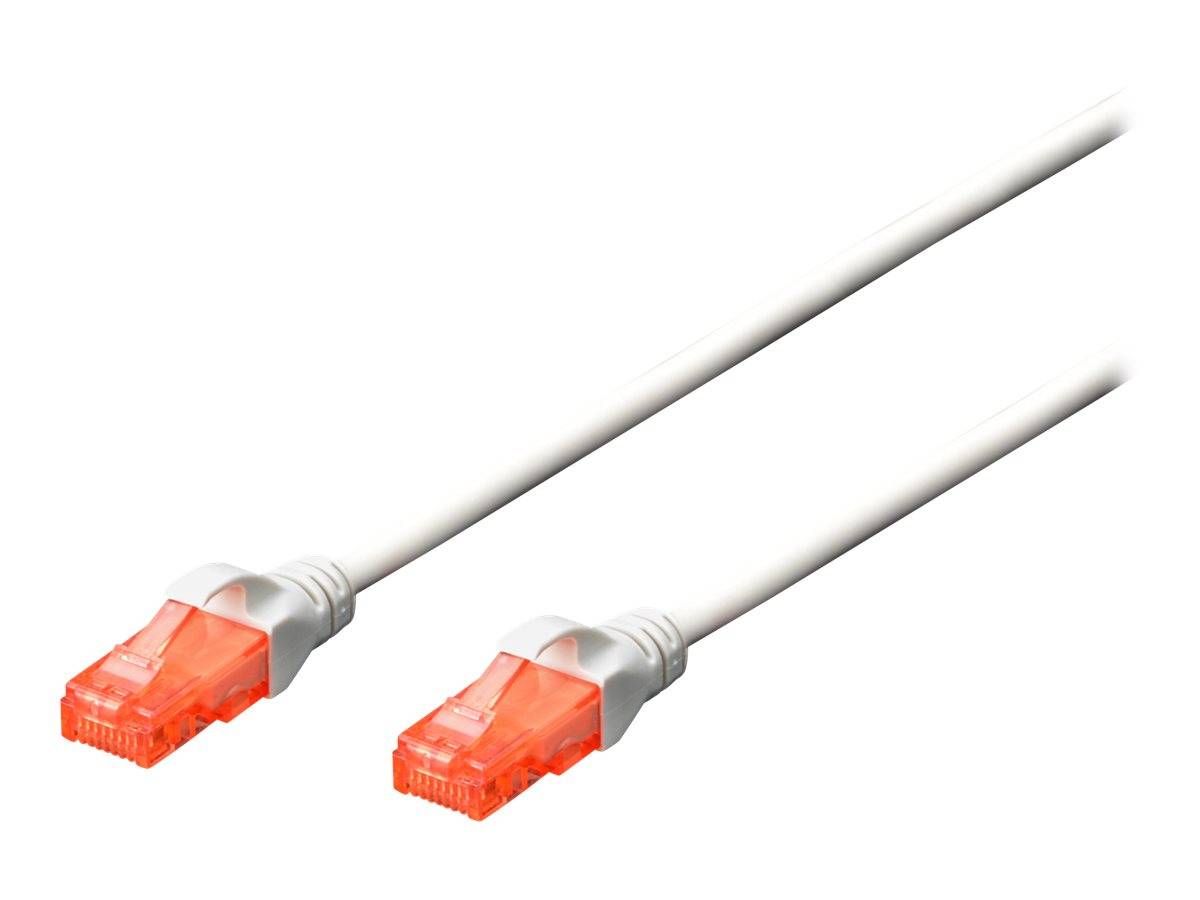 Digitus DK-1617-0025/WH RJ45 Netzwerkkabel, Patchkabel CAT 6 U/UTP 0.25 m Weiß Halogenfrei, verdrillte Paare 1 St.