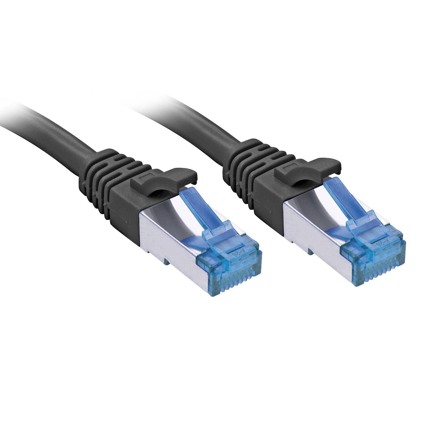 LINDY 47418 RJ45 Netzwerkkabel, Patchkabel CAT 6a S/FTP 10.00 m Schwarz 1 St.