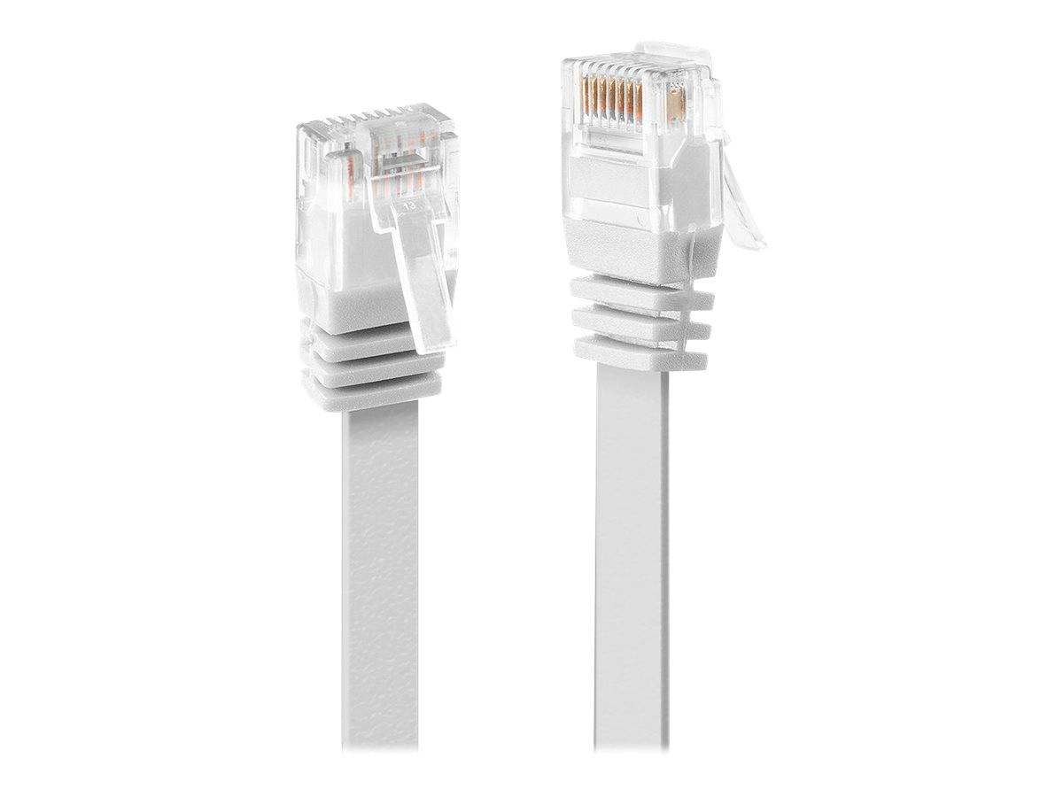 LINDY 47500 RJ45 Netzwerkkabel, Patchkabel CAT 6 U/UTP 0.30m Weiß mit Rastnasenschutz