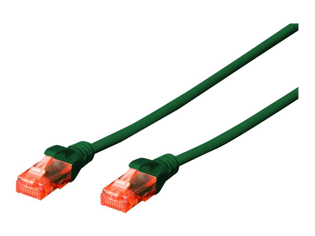 Digitus DK-1617-0025/G RJ45 Netzwerkkabel, Patchkabel CAT 6 U/UTP 0.25 m Grün Halogenfrei, verdrillte Paare 1 St.