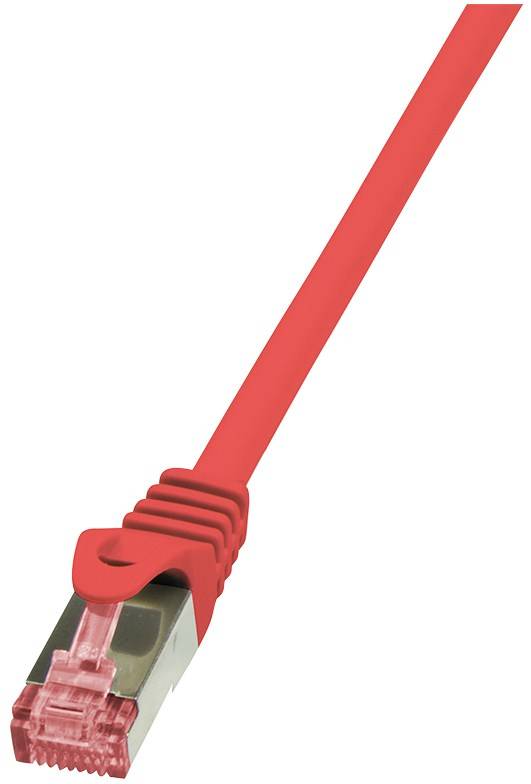 LogiLink CQ2044S RJ45 Netzwerkkabel, Patchkabel CAT 6 S/FTP 1.50 m Rot Flammwidrig, mit Rastnasenschutz 1 St.