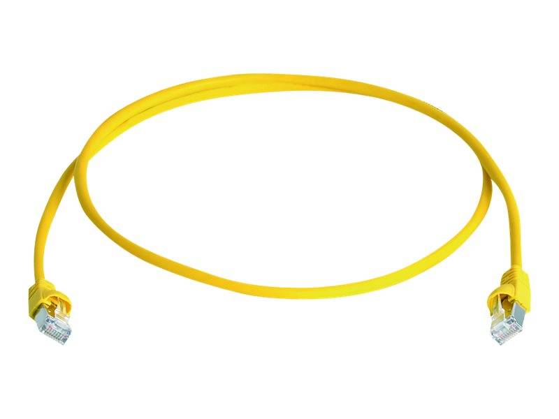 Telegärtner 100008466 RJ45 Netzwerkkabel, Patchkabel CAT 6a S/FTP 3.00 m Gelb Flammwidrig, mit Rastnasenschutz, Flammwidrig, Halogenfrei