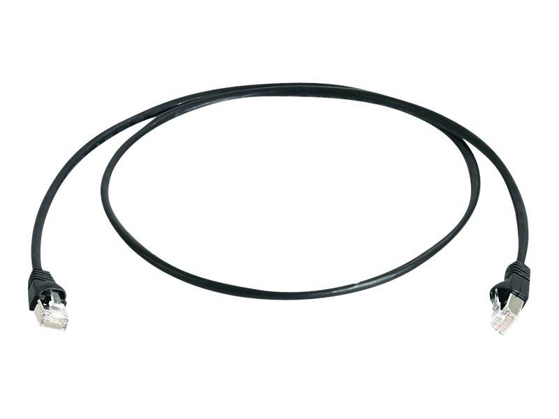 Telegärtner 100007969 RJ45 Netzwerkkabel, Patchkabel CAT 6a S/FTP 0.50 m Schwarz Flammwidrig, Halogenfrei, UL-zertifiziert 1 St.