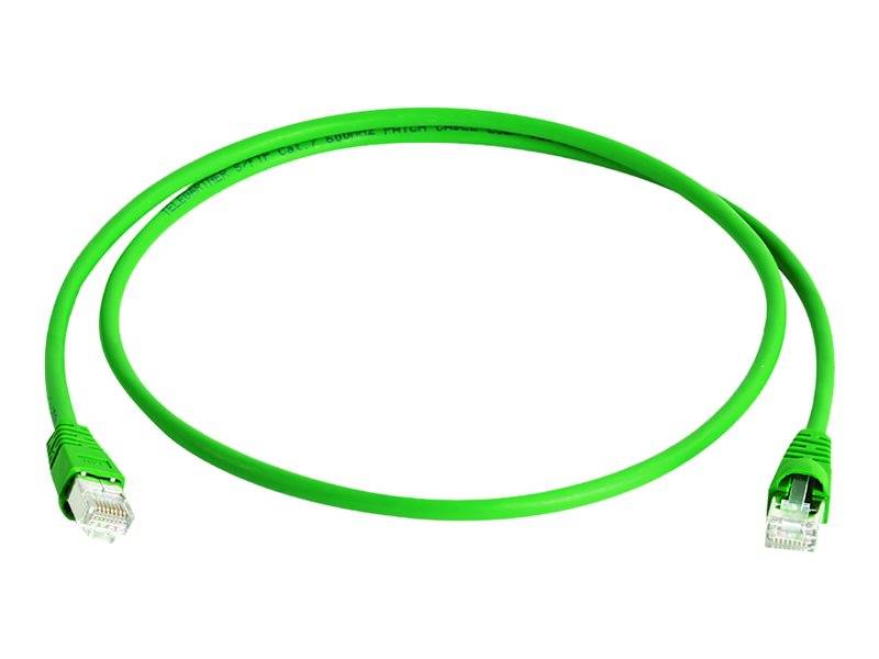 Telegärtner 100008029 RJ45 Patchkabel CAT 6a S/FTP 0.25m Grün Flammwidrig, Halogenfrei, UL-zertifiziert 1St.