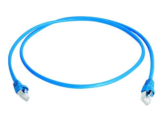 Telegärtner 100008265 RJ45 Netzwerkkabel, Patchkabel CAT 6a S/FTP 2.00 m Blau Flammwidrig, mit Rastnasenschutz, Paarschirm, doppelt geschirmt