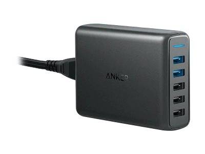 Anker Innovations Anker PowerPort 5 - Netzteil - 65 Watt - 4.8 A - IQ, QC 3.0 -