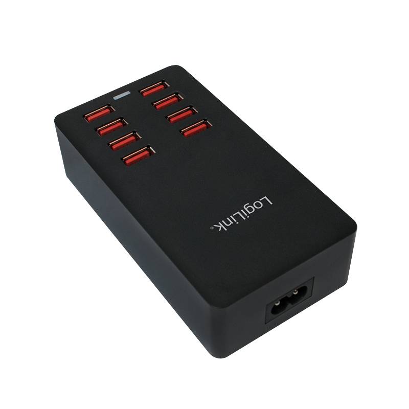 LogiLink PA0140 USB Ladestation 44W 8x USB-A Schwarz Innenbereich Auto-Detect