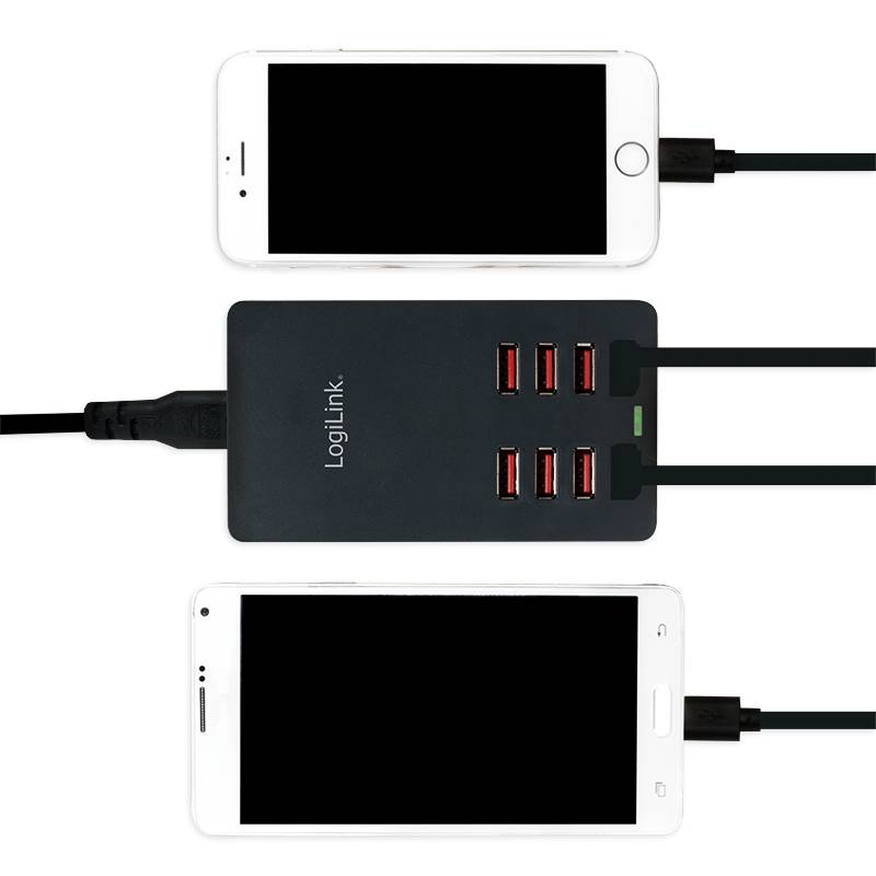 LogiLink PA0140 USB-Ladestation 44 W Steckdose Ausgangsstrom (max.) 8800 mA USB Anzahl Ausgänge: 8 x Auto-Detect