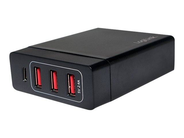 LogiLink PA0122 USB-Ladegerät 60 W Steckdose Ausgangsstrom (max.) 10200 mA USB, USB-C® Buchse Anzahl Ausgänge: 4 x Auto-Detect