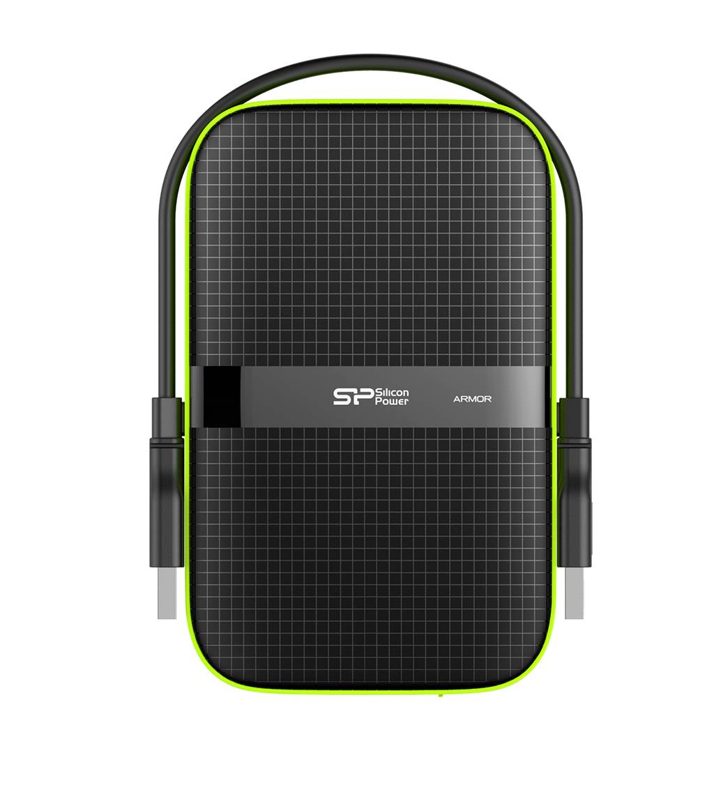 Silicon Power Armor A60, 2 TB, 2.5", 2.0/3.2 Gen 1 (3.1 Gen 1), Schwarz