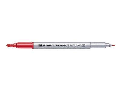STAEDTLER Noris Club 320 - Doppelspitzenfilzstift - gemischte Farben - wasserbasierte Tinte - 3 mm / 1 mm - breit / fein
