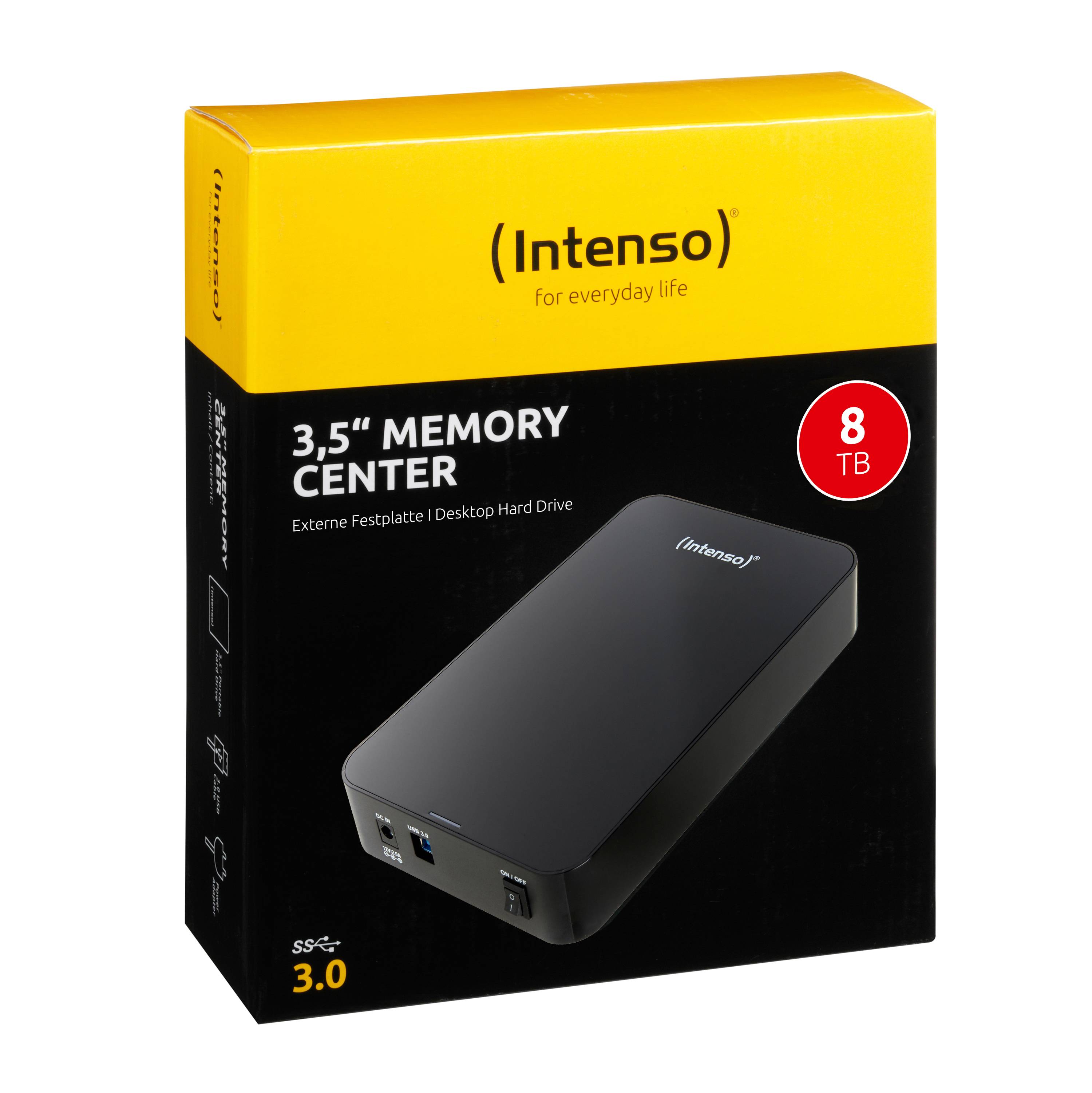 Intenso 8 TB Externe Festplatte 8.9 cm (3.5 Zoll) USB 3.2 Gen 1 (USB 3.0) Schwarz 6031516