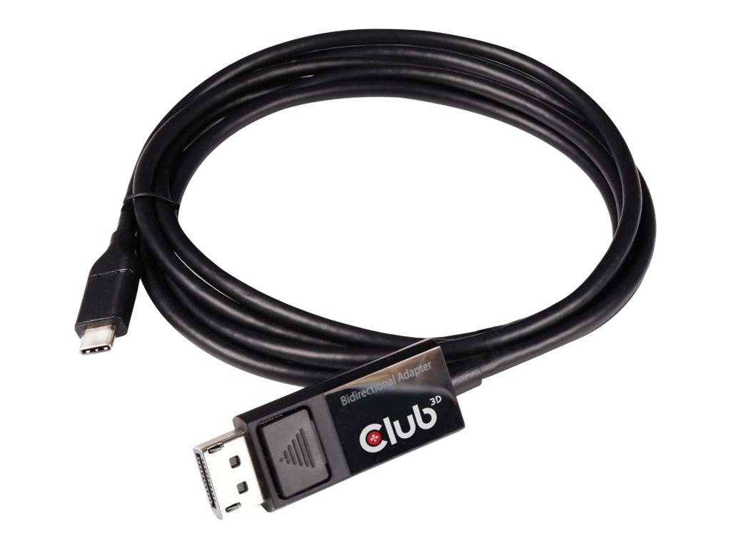 club3D USB-C® / DisplayPort Adapterkabel USB-C® Stecker, DisplayPort Stecker 1.80 m Schwarz CAC-1557 Flammwidrig USB-C®-Displaykabel