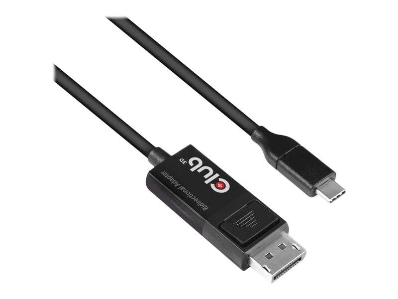 club3D USB-C® / DisplayPort Adapterkabel USB-C® Stecker, DisplayPort Stecker 1.80 m Schwarz CAC-1557 Flammwidrig USB-C®-Displaykabel