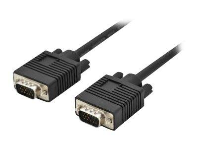 Digitus VGA Anschlusskabel VGA 15pol. Stecker, VGA 15pol. Stecker 3.00 m Schwarz AK-310103-030-S Rund, doppelt geschirmt, mit Ferritkern VGA-Kabel