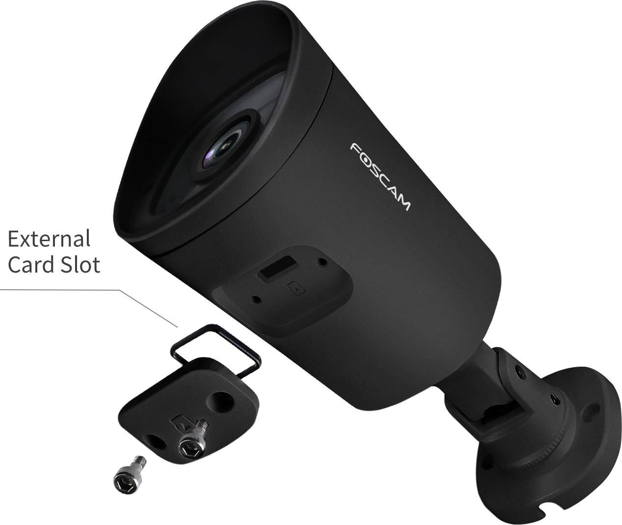 Foscam G4EP, IP-Sicherheitskamera, Outdoor, Kabelgebunden, Decke/Wand, Schwarz, Geschoss