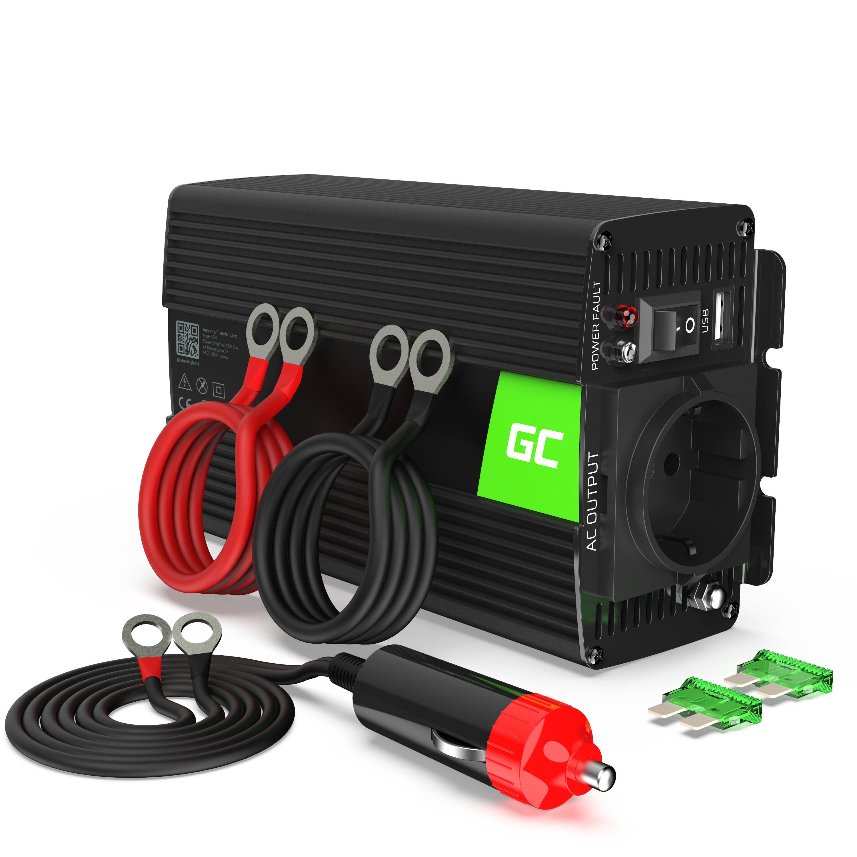 Green Cell Wechselrichter INV05DE 300 W 12 V - 230 V