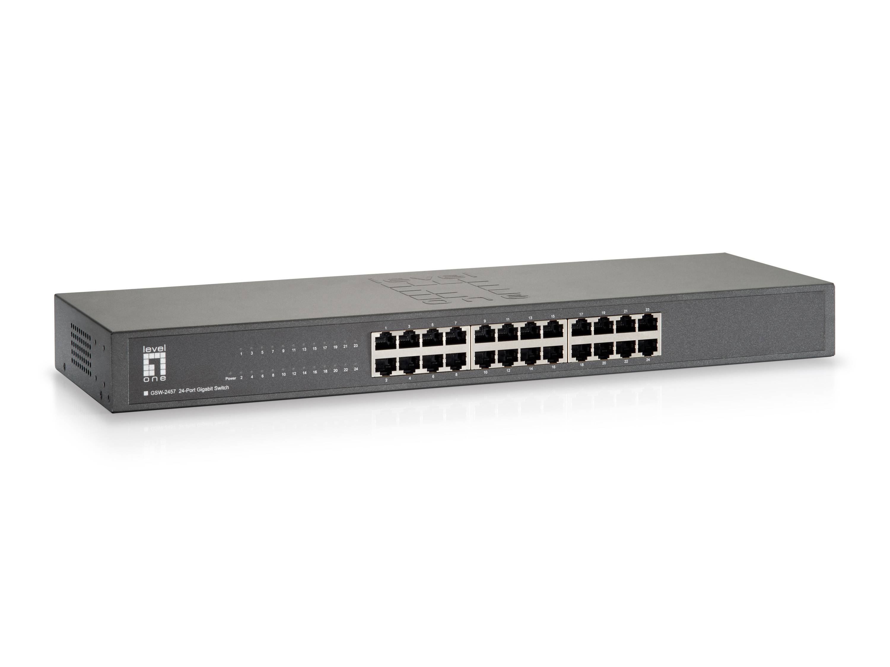 LevelOne GSW-2457 19 Zoll Netzwerk-Switch RJ45 24 Port 1 GBit/s