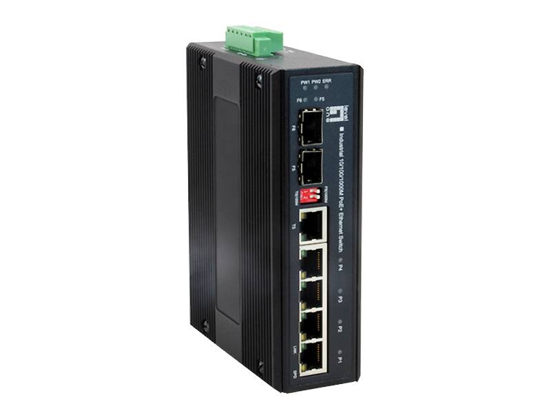LevelOne IES-0620 - Switch - 4 x 10/100/1000 (PoE+) x Combo Gigabit Ethernet/Gigabit SFP x Fast Ethernet/Gigabit SFP - a