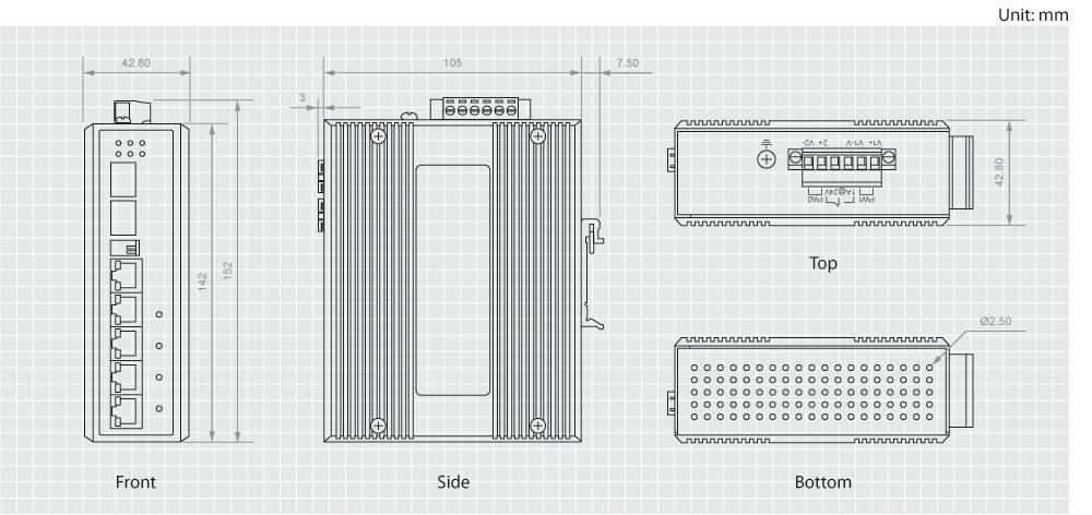 LevelOne IES-0620 - Switch - 4 x 10/100/1000 (PoE+) x Combo Gigabit Ethernet/Gigabit SFP x Fast Ethernet/Gigabit SFP - a