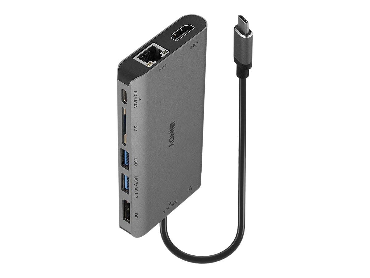 LINDY USB-C® Dockingstation Passend für Marke Dockingstations: Universal integrierter Kartenleser, USB-C® Power Delivery