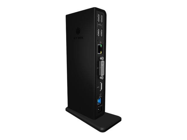 IB-DK2241AC, USB 3.0 Notebook Dockingst. USB 3.0 auf: 2x USB 3.0+2x Video(HDMI+DVI)+1xGb/LAN+4xUSB 2.0+Audio