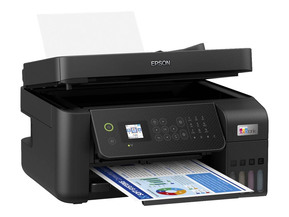 Epson EcoTank ET-4800 Multifunktionsdrucker A4 Drucker, Scanner, Kopierer, Fax ADF, Duplex, LAN, USB, WLAN, Tintentank-System;Schwarz
