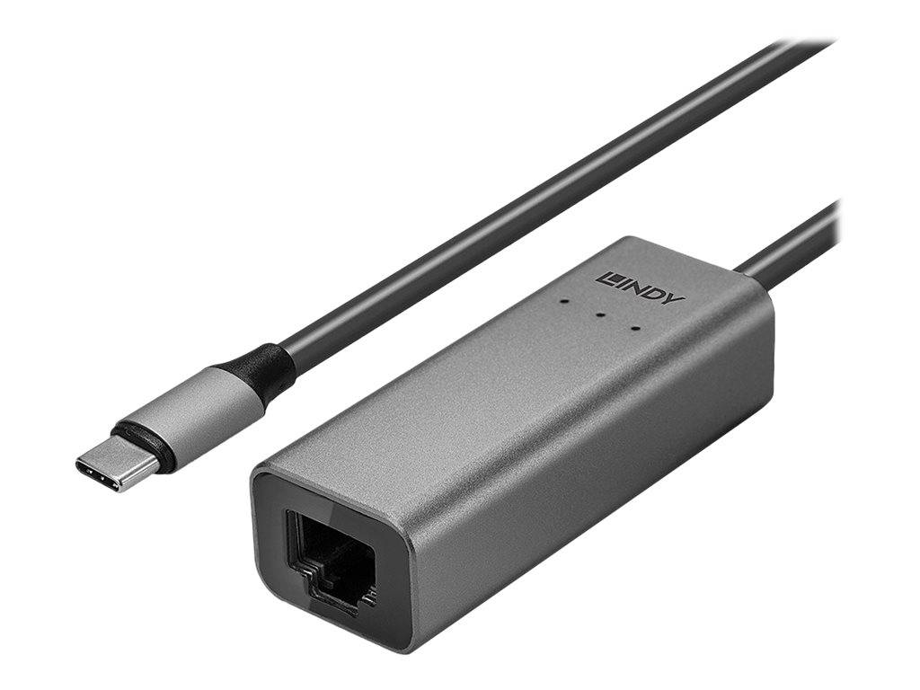 LINDY 43314 Netzwerkadapter 2.5 GBit/s USB-C® USB 3.1 (Gen 1), Gigabit-LAN (1/2.5 Gbit/s), RJ45