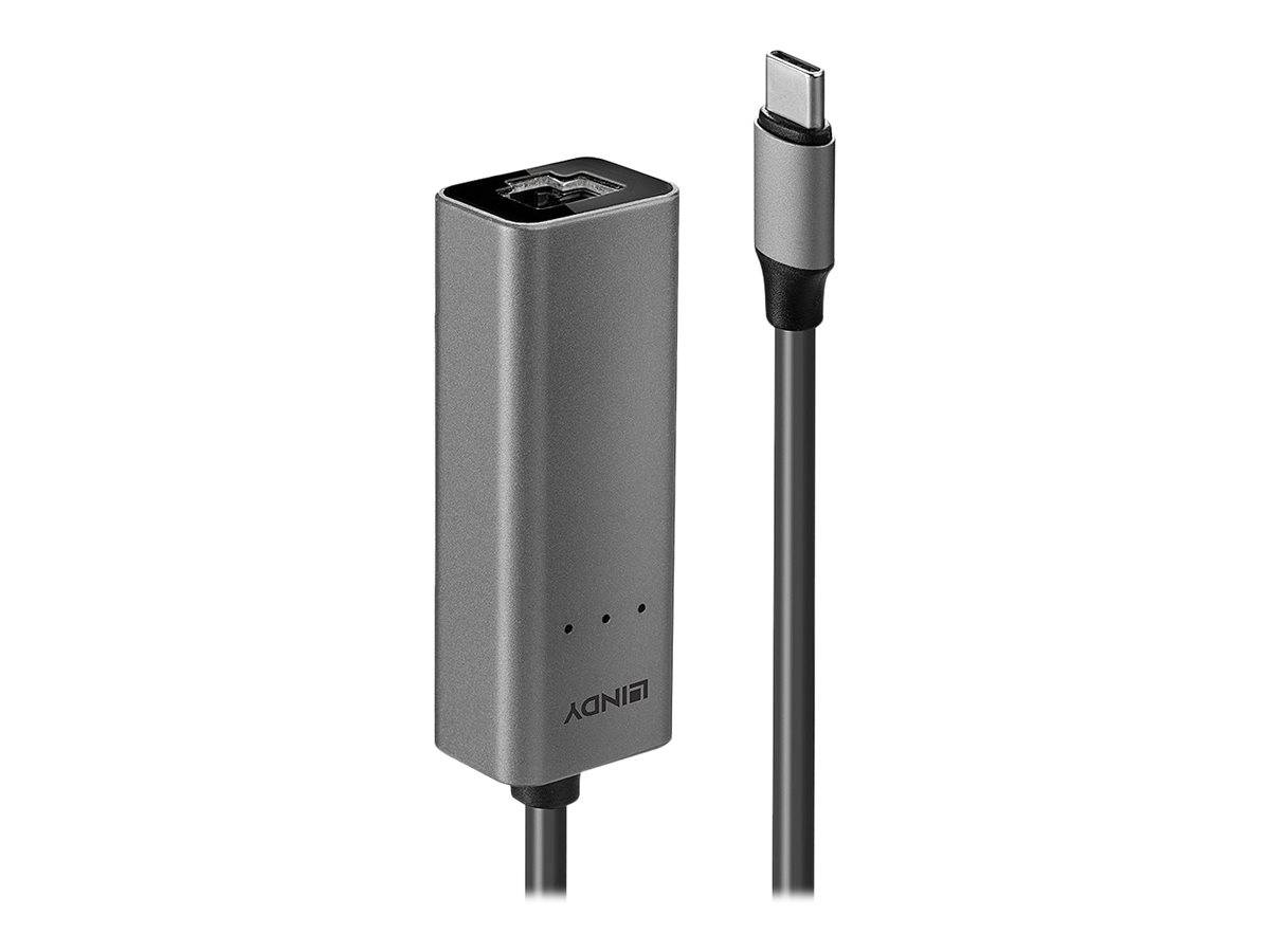 LINDY 43314 Netzwerkadapter 2.5 GBit/s USB-C® USB 3.1 (Gen 1), Gigabit-LAN (1/2.5 Gbit/s), RJ45
