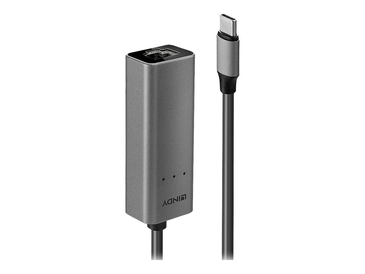 LINDY 43314 Netzwerkadapter 2.5 GBit/s USB-C® USB 3.1 (Gen 1), Gigabit-LAN (1/2.5 Gbit/s), RJ45