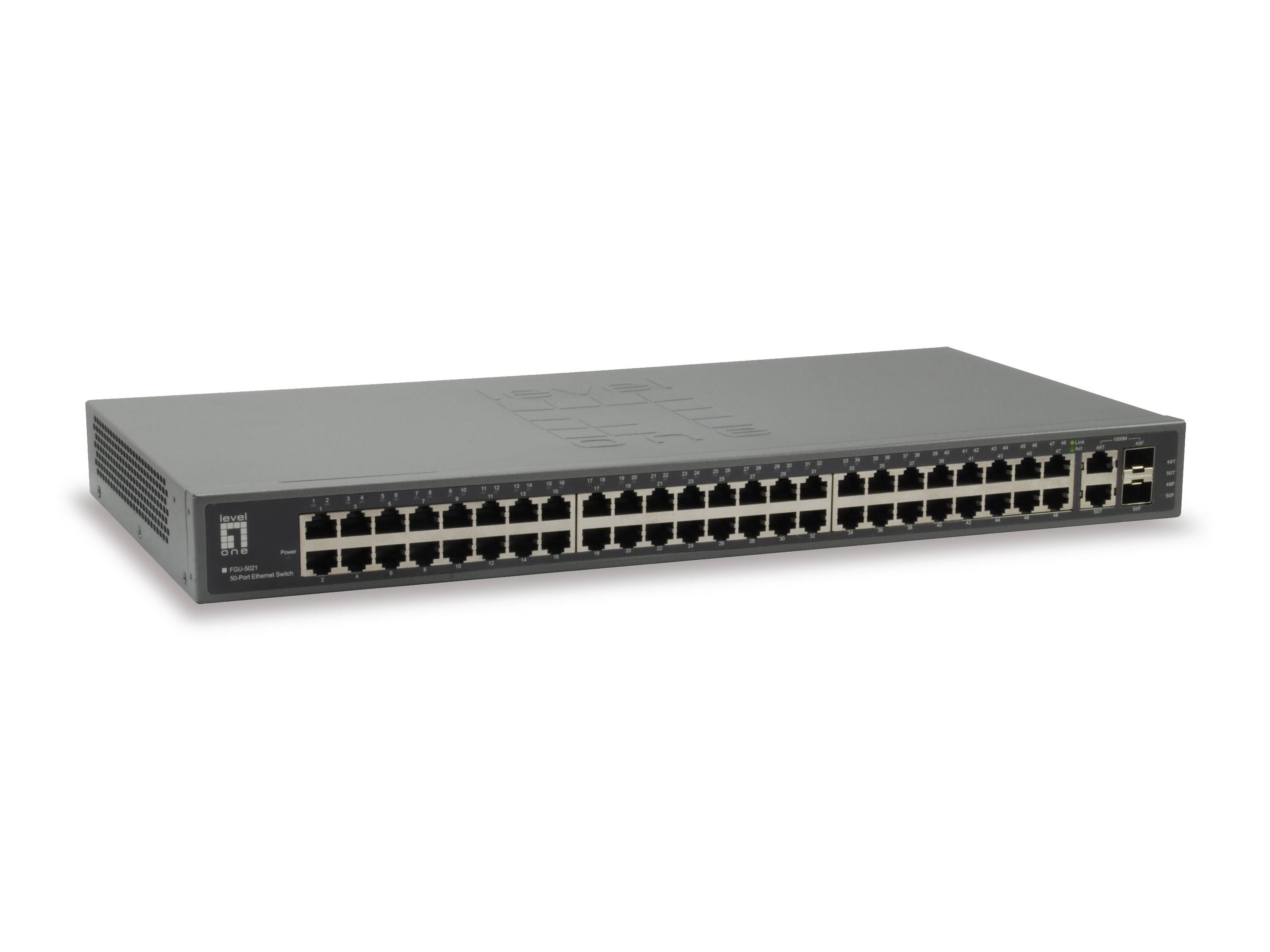 LevelOne FGU-5021 - Switch - unmanaged - 48 x 10/100 + 2 x Kombi-Gigabit-SFP