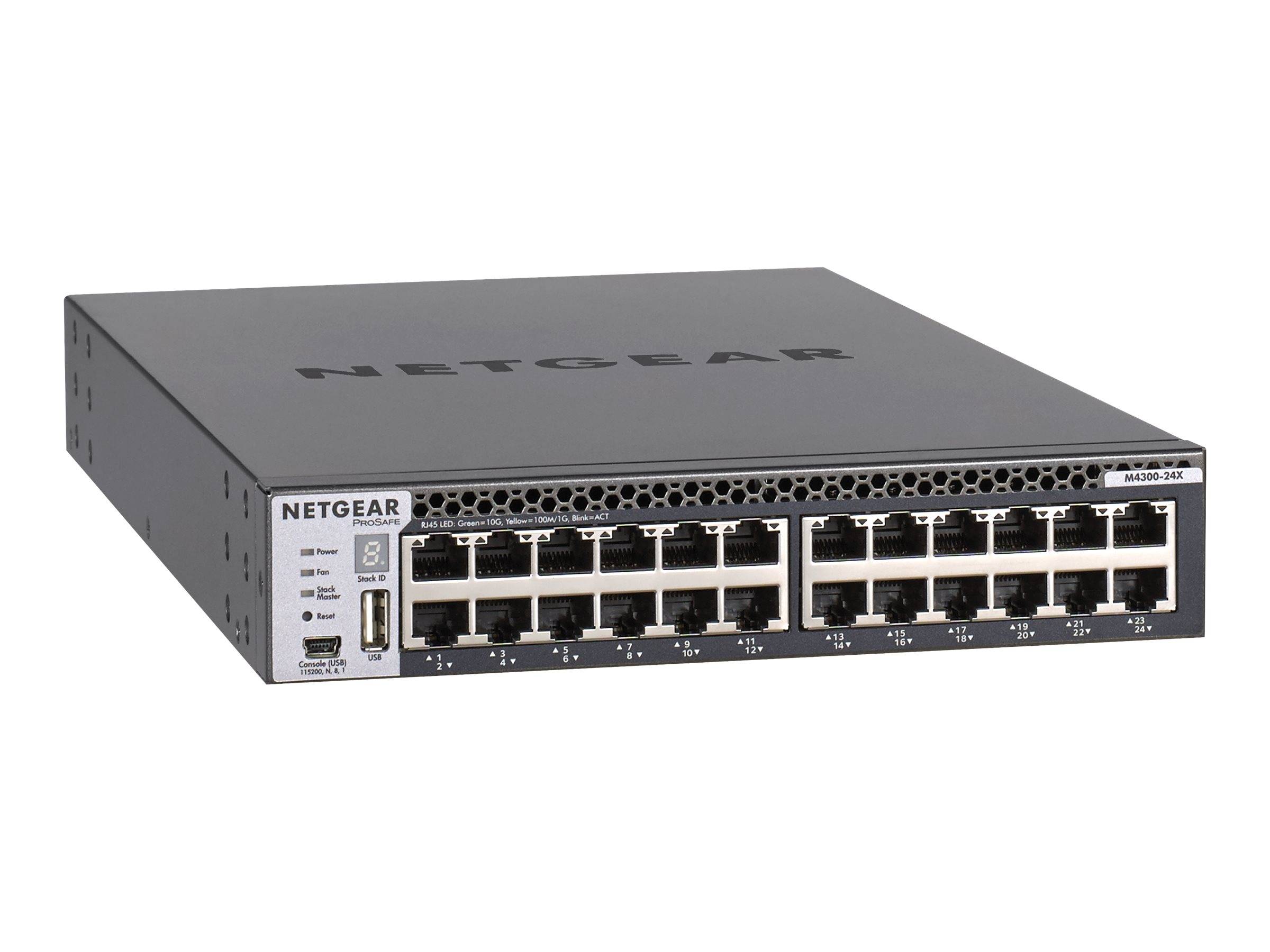 NETGEAR M4300-24X - Switch - L3 - managed - 24 x 10 Gigabit Ethernet + 4 x 10 Gigabit SFP+, gemeinsam genutzt