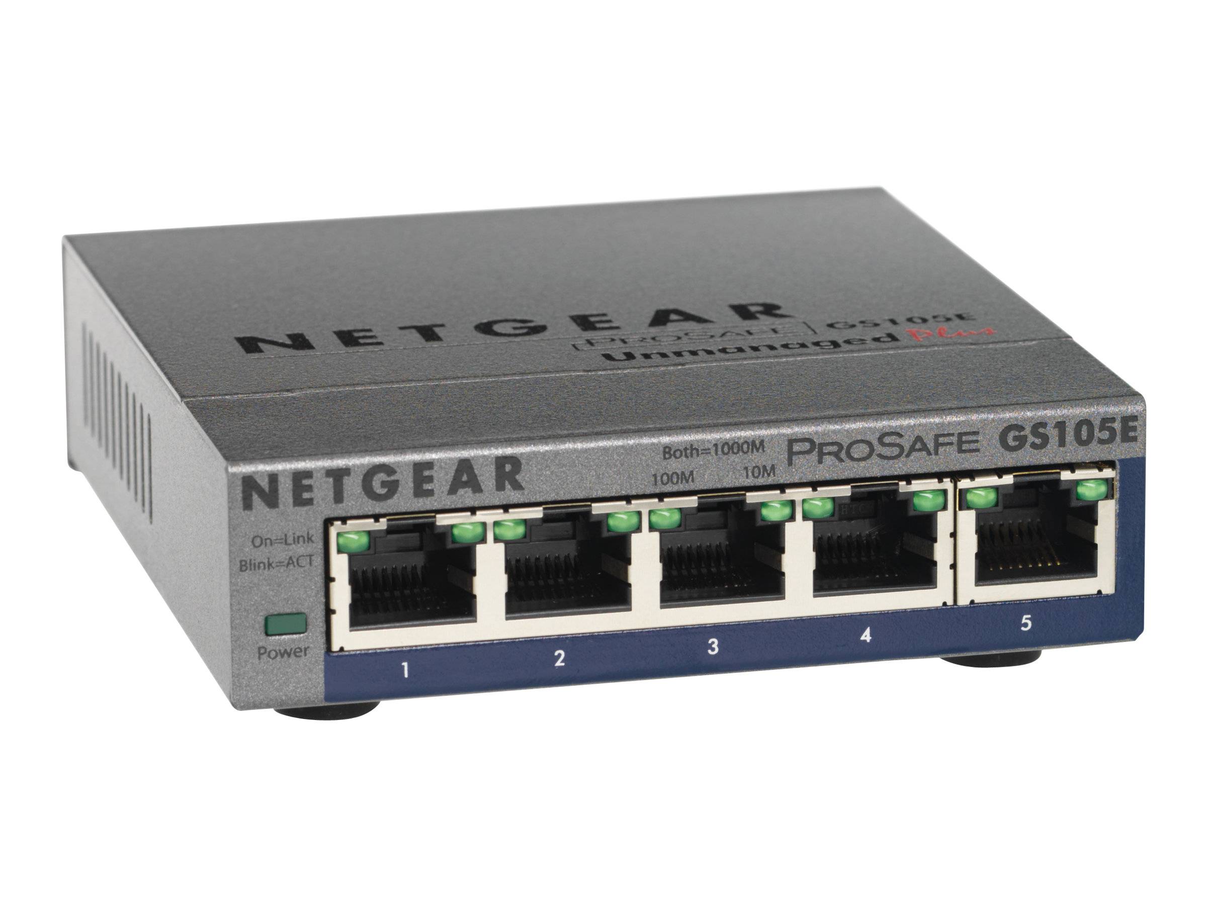 Netgear GS105E-200PES GS105E Netzwerk Switch 5 Port 1 GBit/s