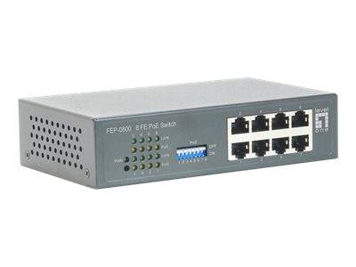 LevelOne FEP-0800 - Switch - unmanaged - 8 x 10/100 (PoE)