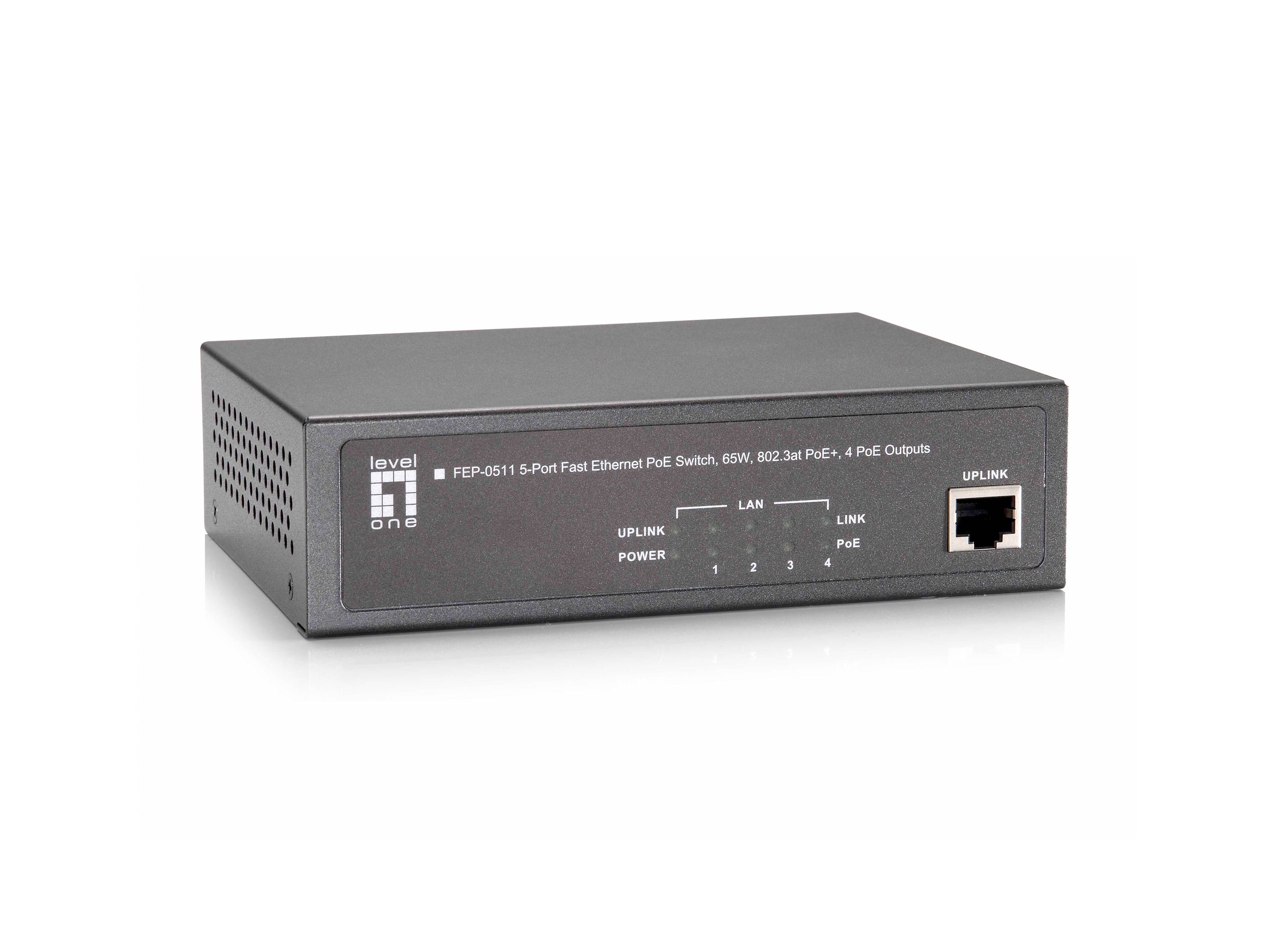 LevelOne FEP-0511 - Switch - 5 x 10/100 (PoE+)