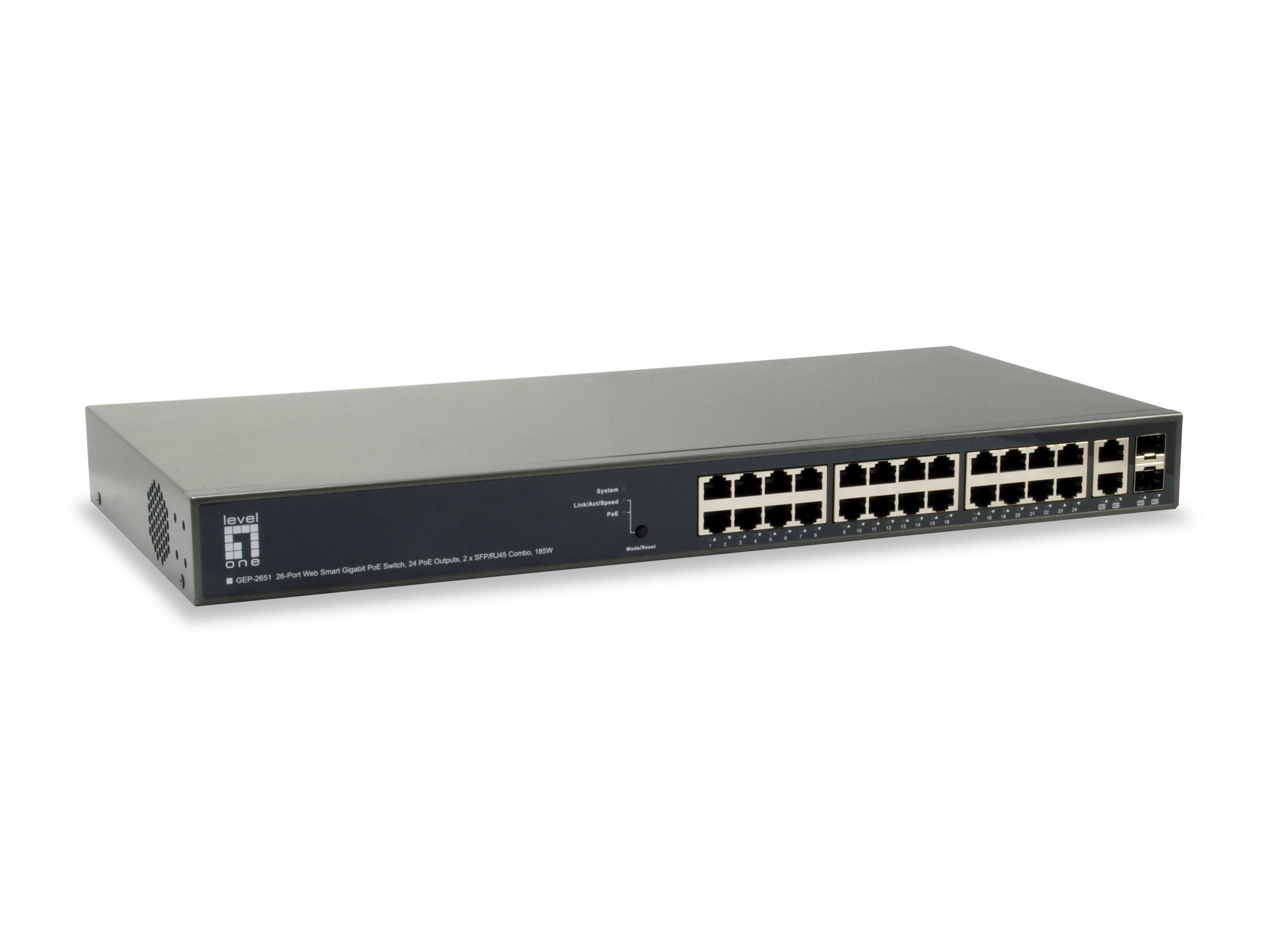 LevelOne GEP-2651 26 Port Switch Netzwerk Switch 1 GBit/s