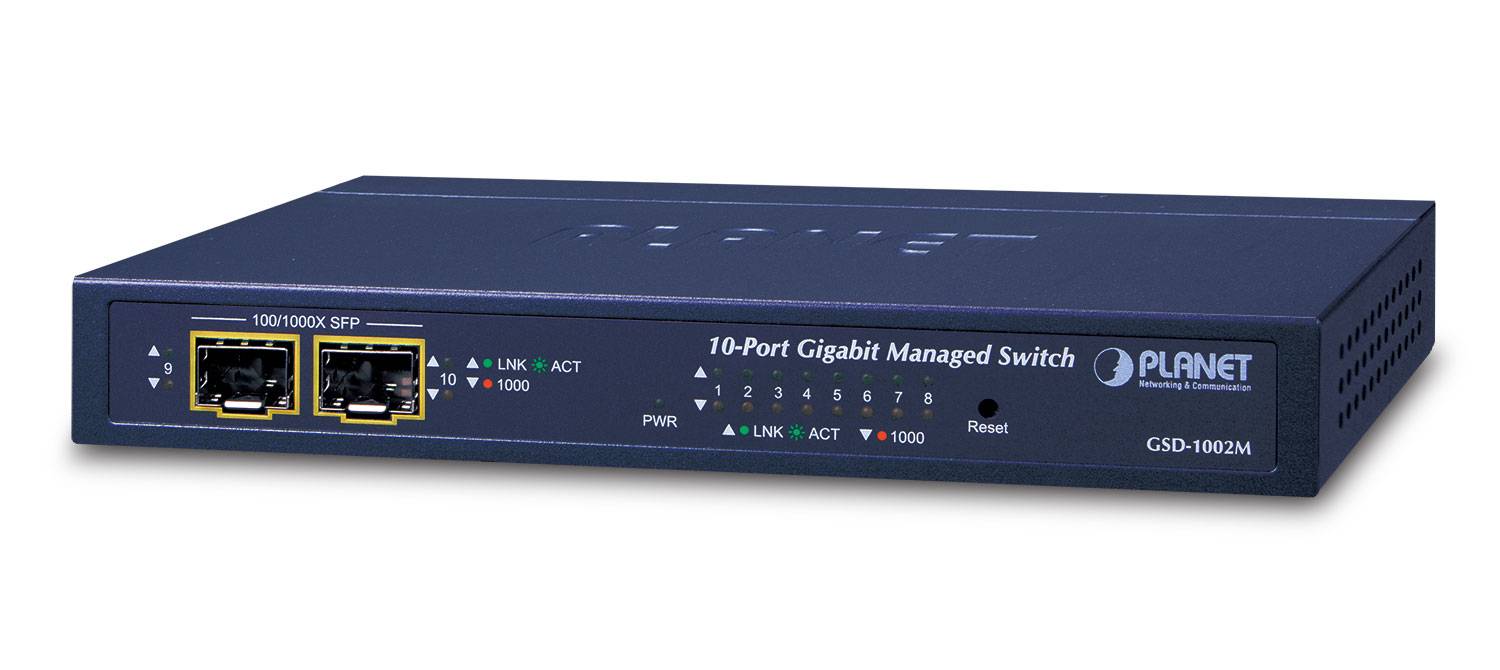 PLANET 8-Port GE + 2-Port SFP Managed Desktop Switch