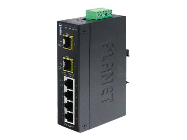 PLANET IGS-620TF - Switch - unmanaged - 4 x 10/100/1000 + 2 x Gigabit SFP