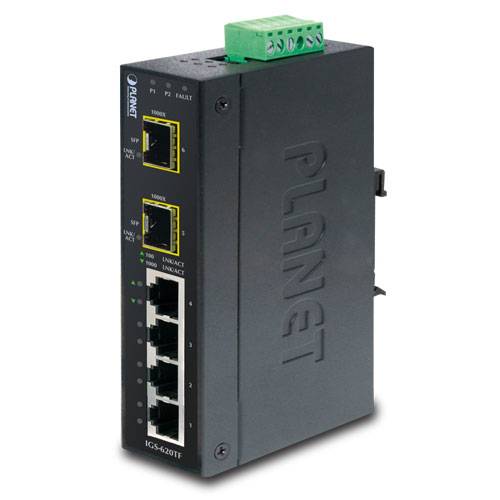 PLANET IGS-620TF - Switch - unmanaged - 4 x 10/100/1000 + 2 x Gigabit SFP