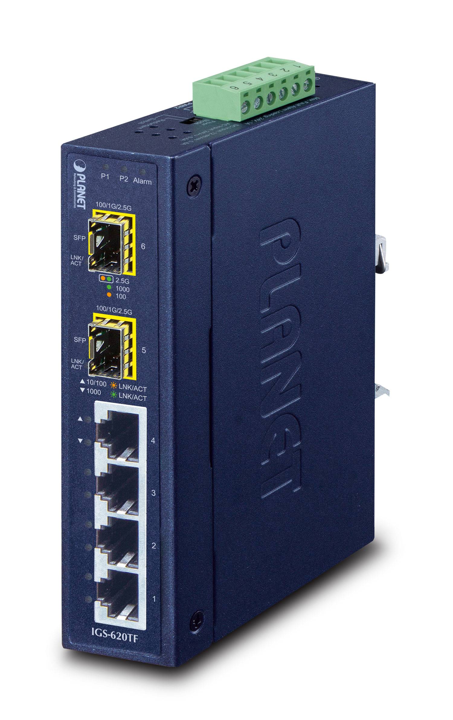PLANET IGS-620TF - Switch - unmanaged - 4 x 10/100/1000 + 2 x Gigabit SFP