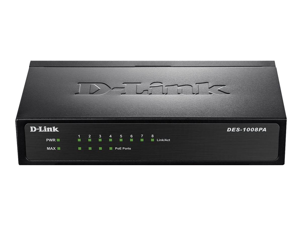 D-Link DES-1008PA Netzwerk Switch 8 Port 100 MBit/s PoE-Funktion